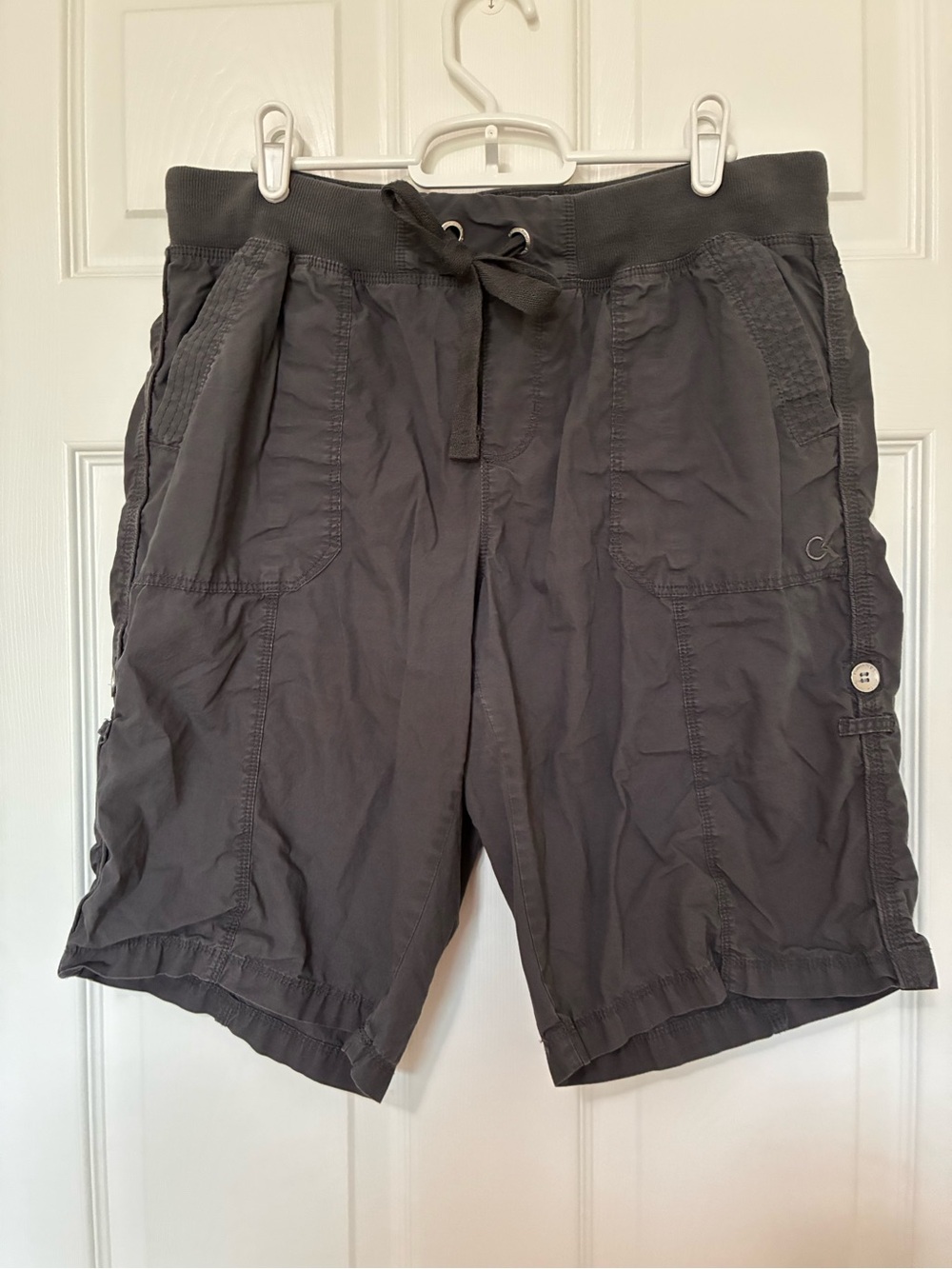 Calvin Klein Performance Convertible Utility Hiking Shorts Roll Tab Gray Sz M